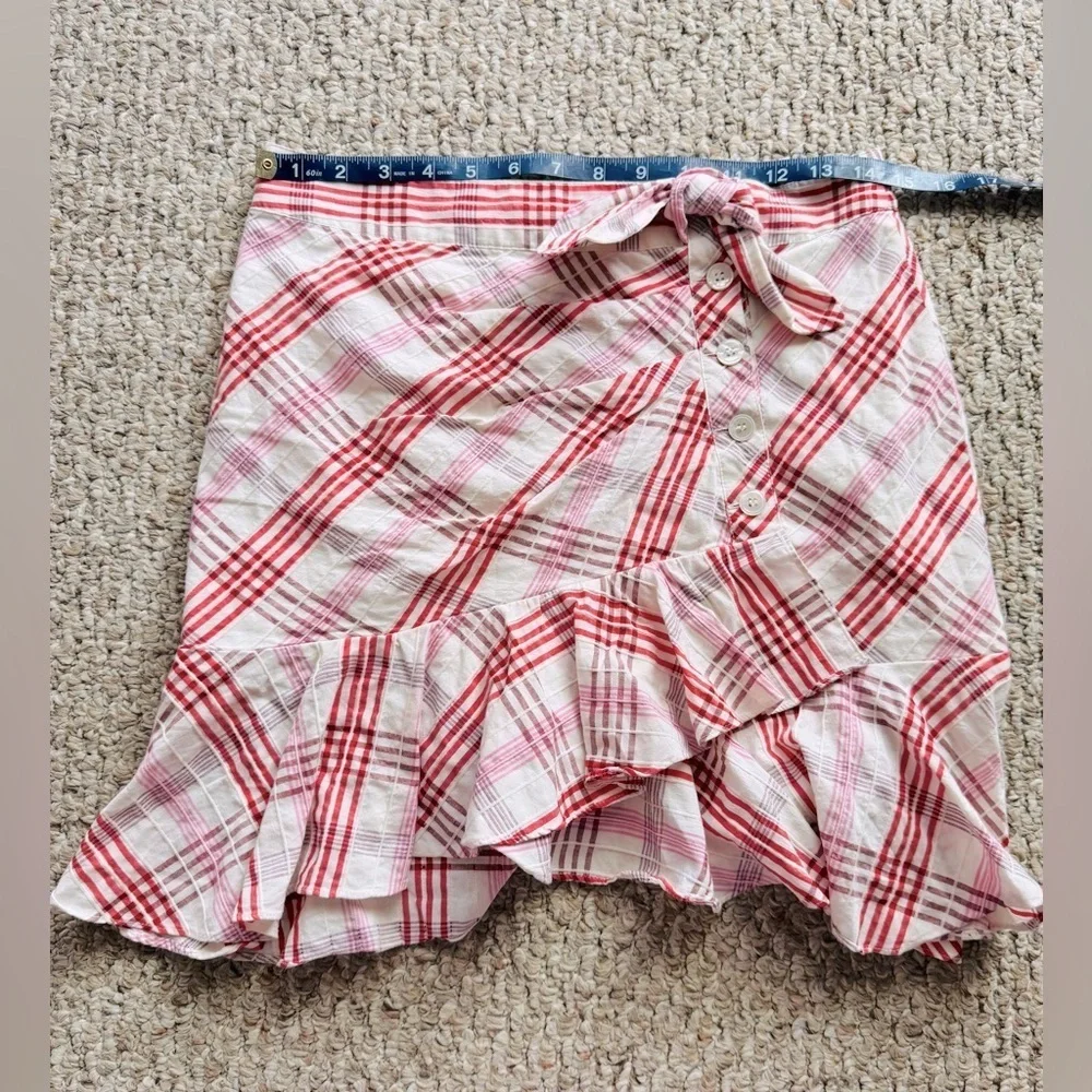 Veronica Beard Kaia pink plaid mini skirt size 4